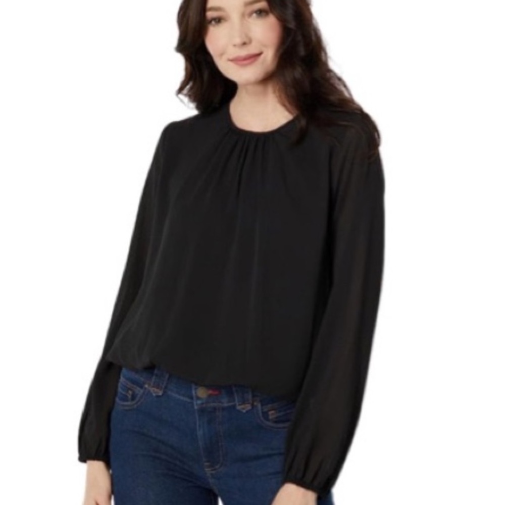 Tommy Hilfiger Black Bubble Blouse - Size Small/Petite